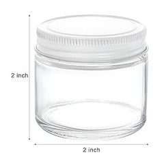 ZEA 30 Pa Small Glass Jars with Lids, 2 Oz Round Clear Straight Sided