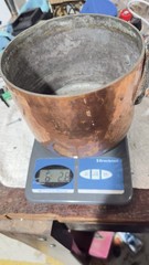 Heavy Thick 6lb French Hammered Copper Pot