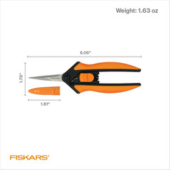 Fiskars 6″ Pruning Scissors for Flower Stems, Herbs, Buds, and Small Plants, Gar