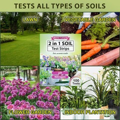 100 Soil Test Strips pH & Nitrogen Tester Kit Garden Lawn Plant Soil Test Kit