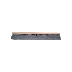 24 in. Polypropylene Broom Fine Sweep Flagged with 3 in. Trim Grey Gray