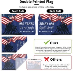 250 Anniversary Flag 3X5 Ft 250 Years Semiquincentennial We the People 1776-2026