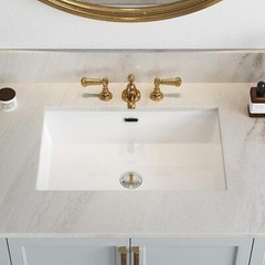 24” Rectrangle Undermount Vitreous Ceramic Lavatory Vanity Bathroom Sink White