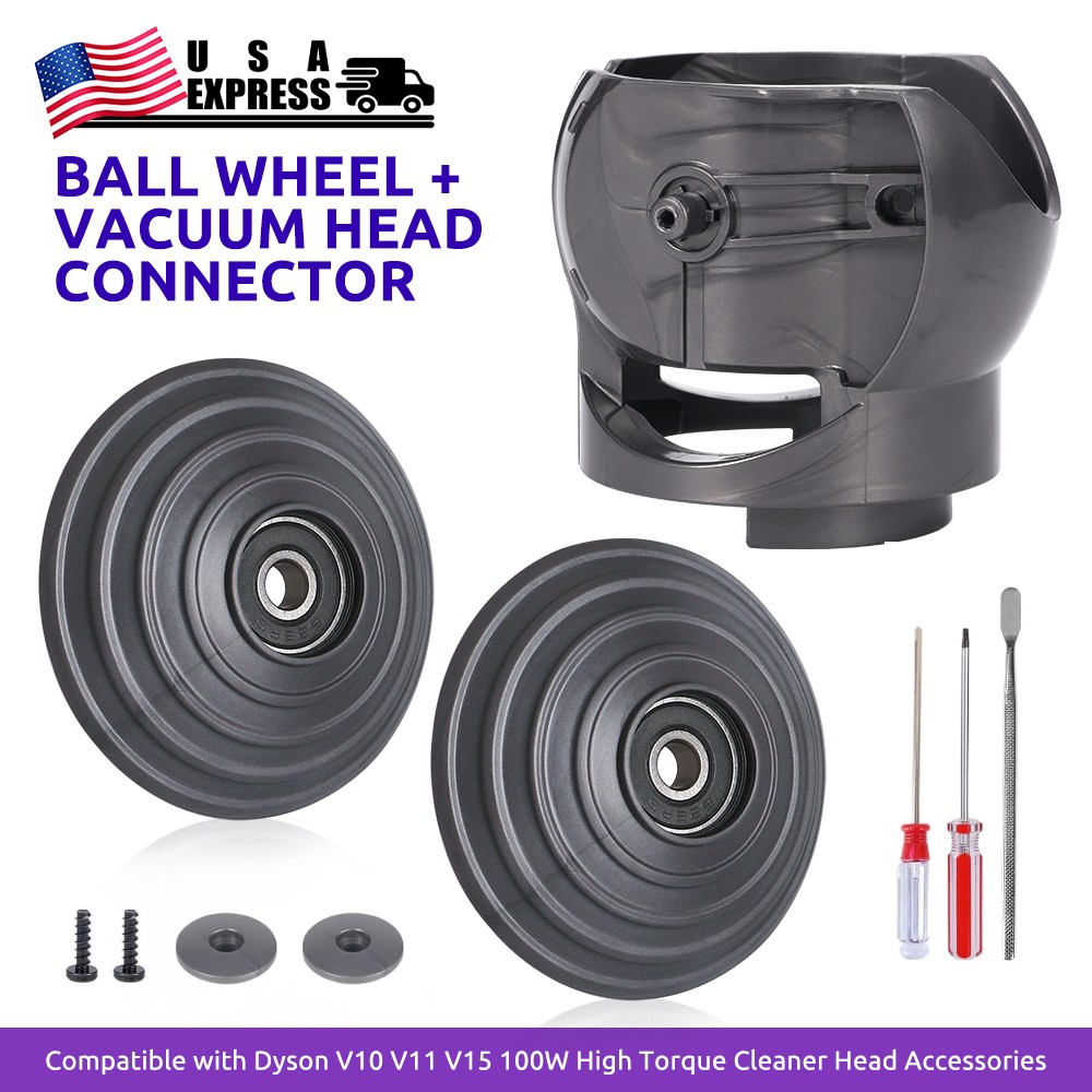 Ball Wheel+Vacuum Head Connector for Dyson V10 V11 V15 High Torque Cleaner Head