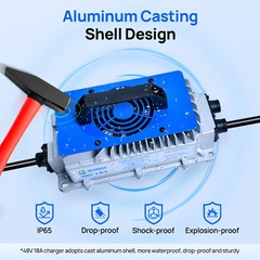 DC HOUSE Pro Metal Case 48V 100Ah Lithium Golf Cart Battery with 18A Charger