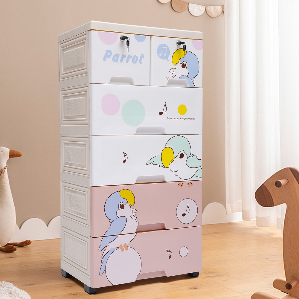 Dresser Chest 6 Drawer Cabinet Bedroom Storage Organizer Plastic Stand Furniture
