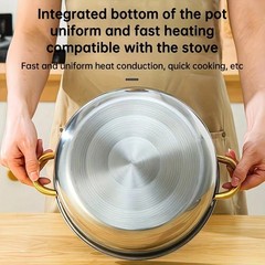 10PC Stainless Steel Cookware Set 5 Pots 5 Lids Deep Stockpots for Kitchen