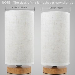 Table Lamps for Bedrooms Set of 2, Minimalist Bedside Lamps Set of 2 with rou…
