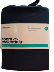 TARGET EASY CARE COTTON KING SIZE SHEET SET 225 THREAD COUNT NAVY