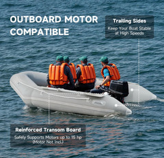 Inflatable Dinghy Boat for 4 Adults, 990lb Capacity Heavy-Duty PVC Raft with …