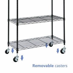 2PCS 5-Tier Shelves Wire Unit Rack Large Space Storage Rolling with 8 Casters