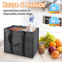 WISELIFE Reusable Grocery Bags with Handles – 3 Pack, 35L Large Shopping Bags fo