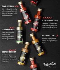 TIMBER TASTE® Color Hot Sauce Gift Set [5×1.35 oz] Hot Sauce Variety Pack – S…