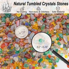0.5 Lb Colorful Agate Aquarium Fish Tank Gravel Rocks, 0.5 LB Multicolor Agate