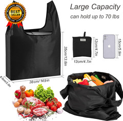 Large Reusable Bags Shopping Washable Foldable 6 Pack Grocery Bags Heavy Duty