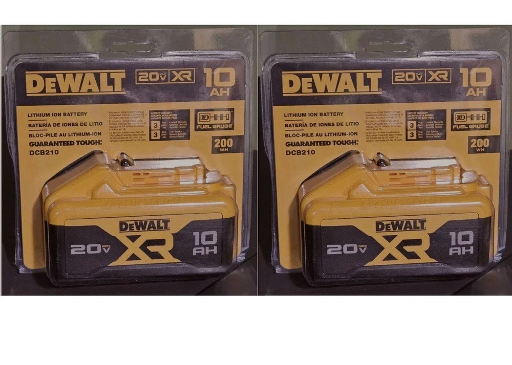 2 PACK DeWALT DCB210-2 20V MAX XR 10.0 AH Lithium-Ion Battery Tool Batteries New