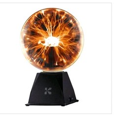7.5 ” Orange Plug In Plasma Ball Touch Sensitive With 1 Bulb Wireless Light Up