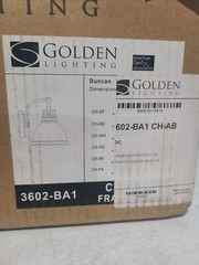 Golden Lighting Duncan 4.875 in. 1-Light Chrome Vanity Light 3602-BA1 CH-AB