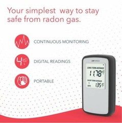 Corentium Home Radon Detector by Airthings Digital LCD Display Portable Safety