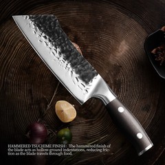 Cleaver Knife Hand Forged Kitchen Knife Hammered High Carbon Steel Chef’s Knife