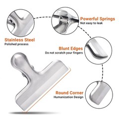 6 Pack Bag Clips, Stainless Steel Chip, Chip Clips Food Clip, Heavy Duty