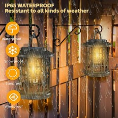2 Pack Solar Powered Waterproof Outdoor Hanging Lanterns – Warm White Solar LED
