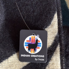 NWT Indian Creations by Incas 80% Alpaca Blanket 75×88 Ecuador Reversible Tribal