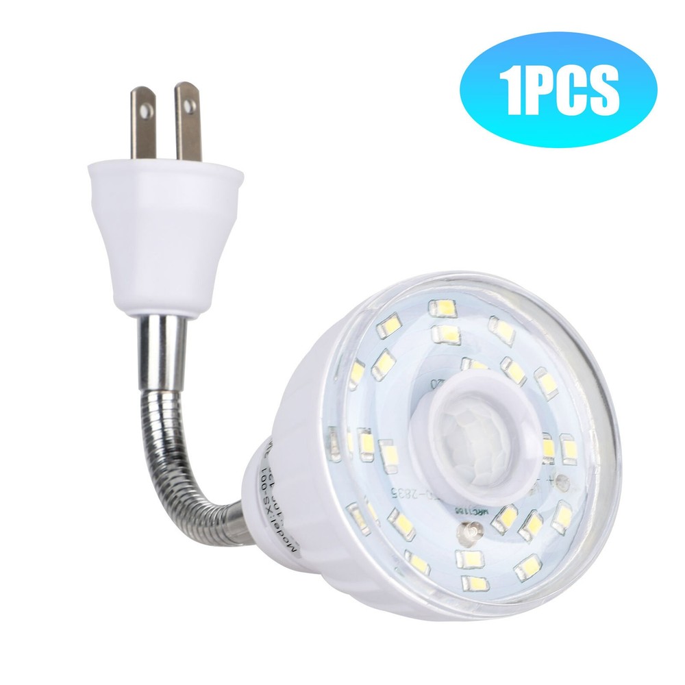 LED Sensor Night Light Motion-Activated AC Outlet Plug-In Wall Stair Lamp Indoor
