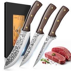 3 Pcs Boning Knives Set Butcher Knife Slaughter Knife High Carbon Steel Cleaver
