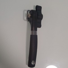 Manual Can Opener Black Handles Stainless Steel Plastic Less Than 10 in