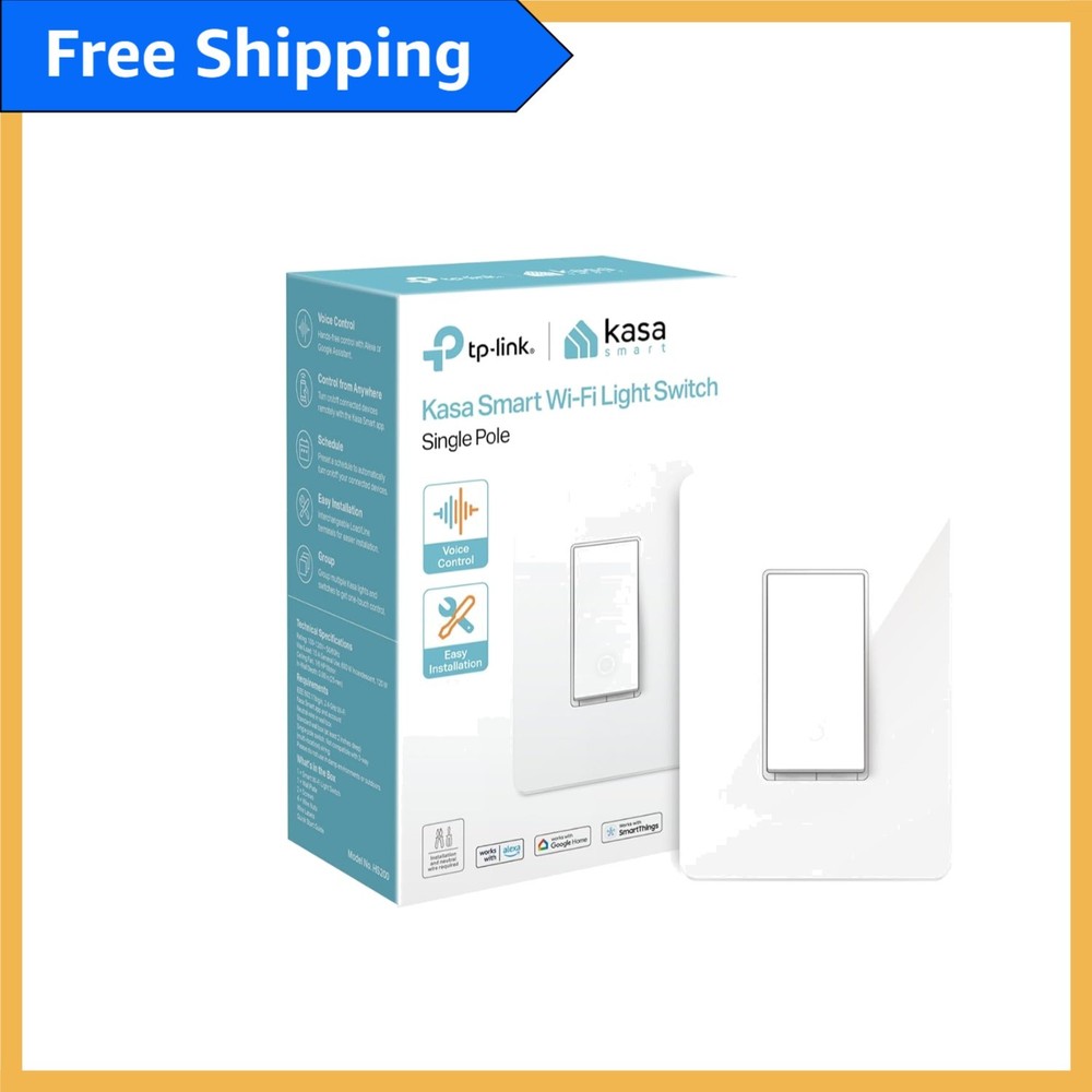Smart Light Control: Single Pole Switch, 2.4GHz Wi-Fi, Works with Google Home