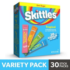 Skittles Zero Sugar Powdered Drink Mix Tropical 30 Variety Pack | UK Seller