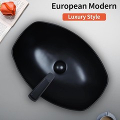 Davivy 22″ x 15.7″ Large Oval Vessel Sink with Pop Up Drain for Bathrooms