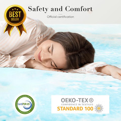 Twin Size 3-Inch Gel Memory Foam Mattress Topper Cooling Breathable Soft Bed Pad