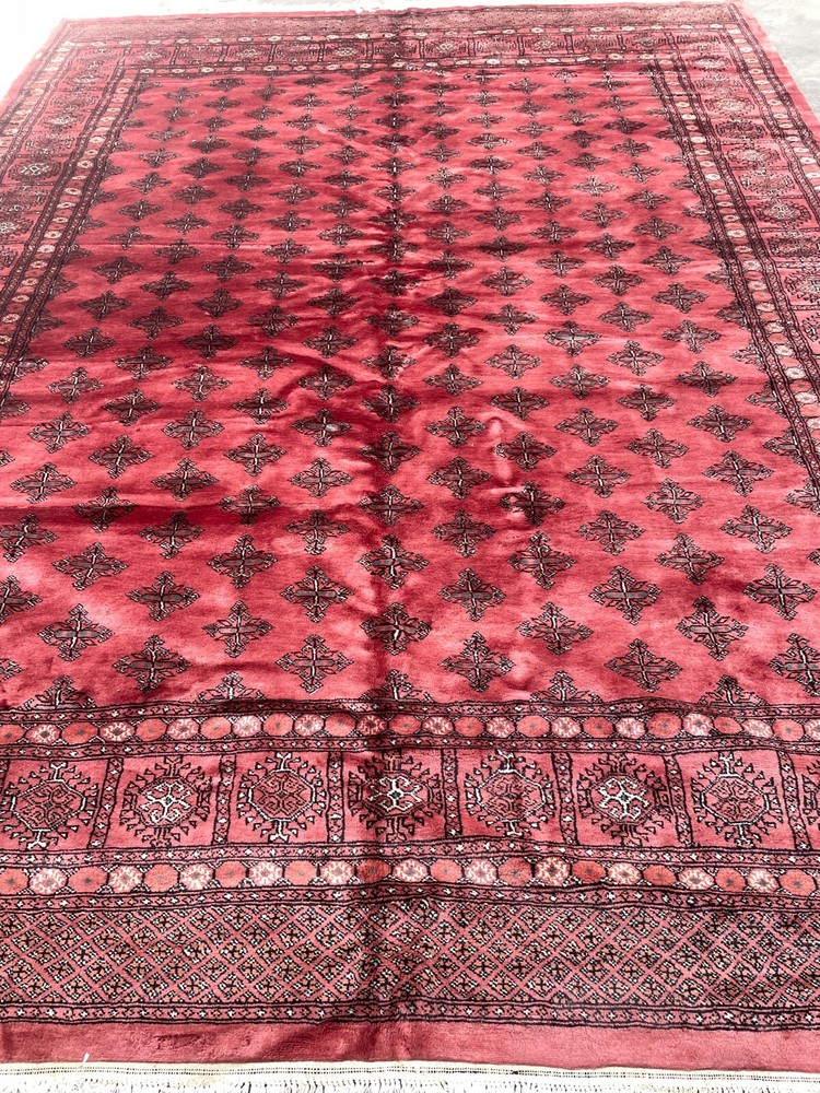Hand-Woven Wool and Silk Princess Bokhara Area Rug