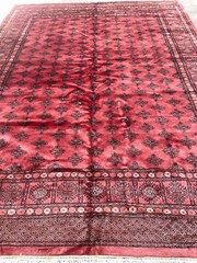 Hand-Woven Wool and Silk Princess Bokhara Area Rug