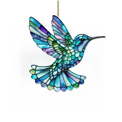 8cm Acrylic 2D Hummingbird Wind Chime Suncatcher Home Garden Decor
