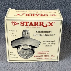 Starr X Bottle Opener Cast Iron Silver Retro Bar Pub Restoration Hardware