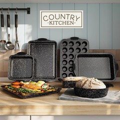10-Piece Nonstick Stackable Bakeware Set Durable Easy-Release Black