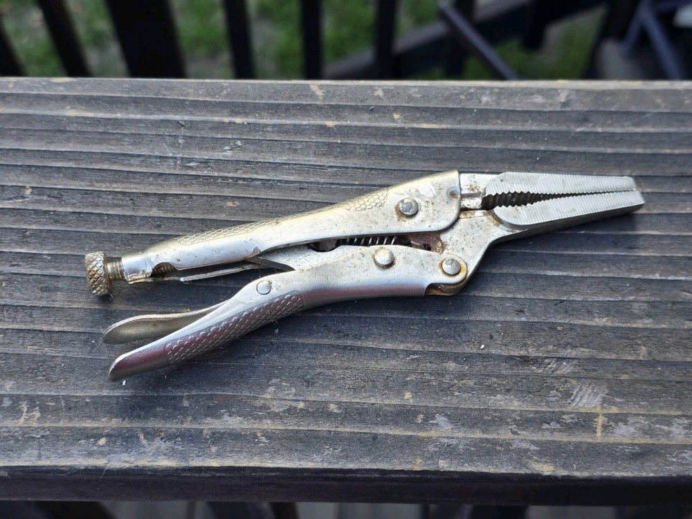 Husky 6.5in Long Nose Locking Pliers Knurled Grip Adjustable Steel Tool New