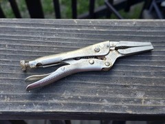Husky 6.5in Long Nose Locking Pliers Knurled Grip Adjustable Steel Tool New
