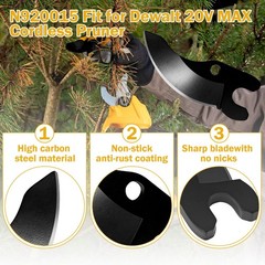 2Pc N920015 REPLACEMENT PRUNER BLADES For Dewalt 20V Max Cordless Pruning Shears