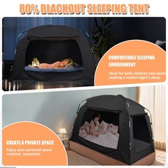 Indoor Privacy Tent Portable Bed Blackout Sleeping Space Canopy for Kids Adults