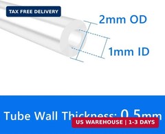Quickun Pure Silicone Tubing, 1mm ID x 2mm OD High Temp Food Grade Tube Pure Sil