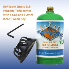 4-Pack 1lb Refillable Camping Propane Tank Cylinder 16.4 oz Bottle Ships Empty