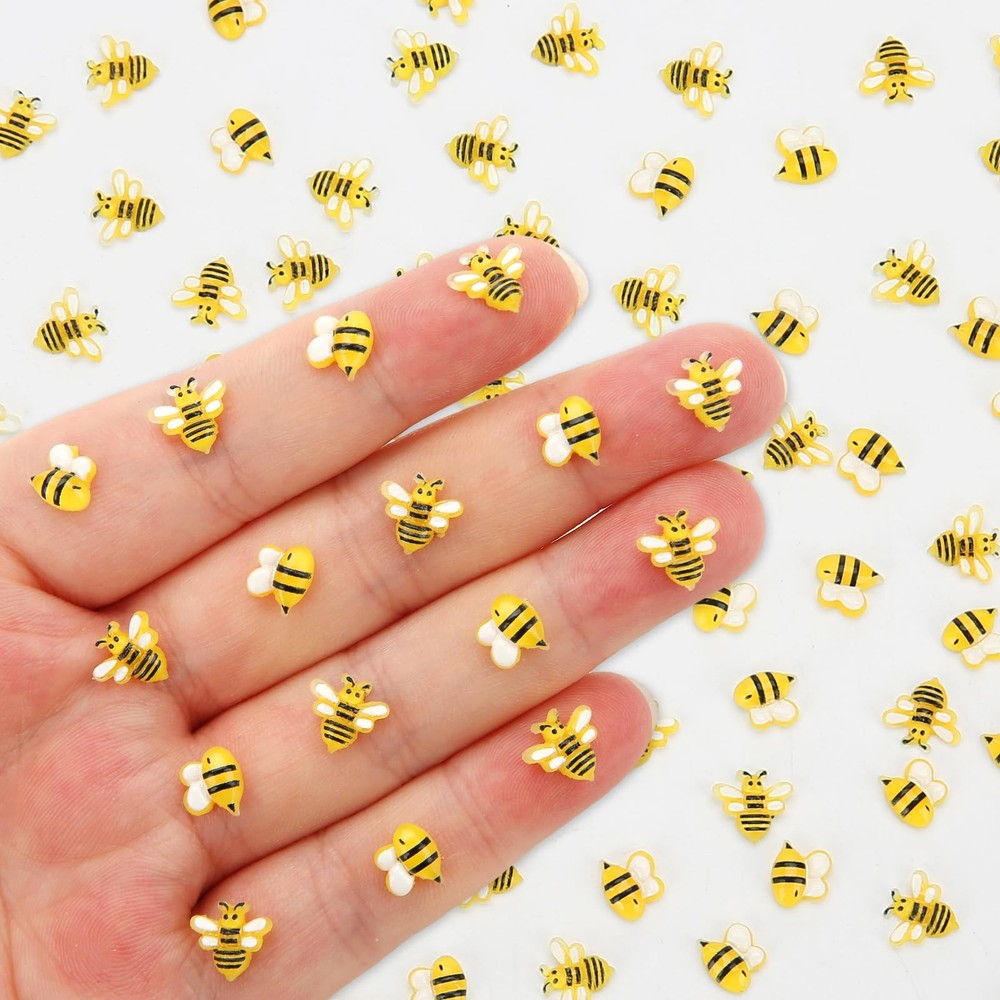 300 Pcs Mini Resin Bees Decor for Crafts, Cute Tiny Bee Animals Figurines for…