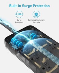 Anker 12 Outlets Power Strip USB C Charger Surge Protector (2100J) Flat Plug 5ft