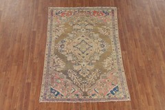 Vintage Traditional Rug 4×6 Hand-knotted Wool Geometric Carpet for Any Room