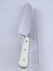 CAROTE 7″ SANTOKU Knife, HIGH-CARBON Steel Blade, Triple-Riveted CREAM Handle