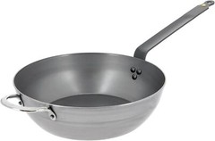 De Buyer 5614.32 Mineral B Round Carbon Steel Country Fry Pan, 12.5 in, Silver